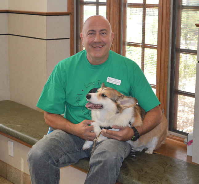 Eric and a dog being trained